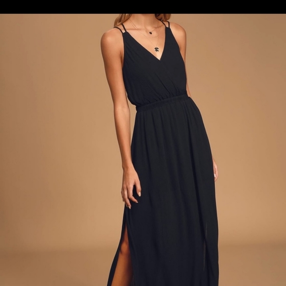 Lulu's black open back maxi dress - Picture 4 of 5